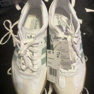 Adidas Samba White and Blue Sneakers